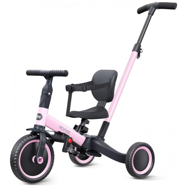 ectq6k1l144b0b_0 jpg - Triciclo Infantil 5 em 1 com Alça de Direção dos Pais, Encosto e Cinto de Segurança para Crianças de 1 a 3 Anos, Newyoo, Rosa