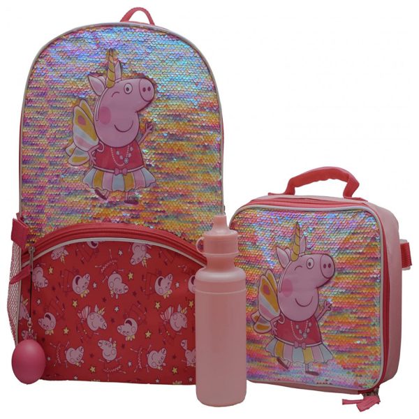 ectq6k22f2k90b_0 jpg - Mochila Escolar Infantil Peppa Pig com Lancheira, Garrafa de Água e Chaveiro Divertido para Crianças, Rosa