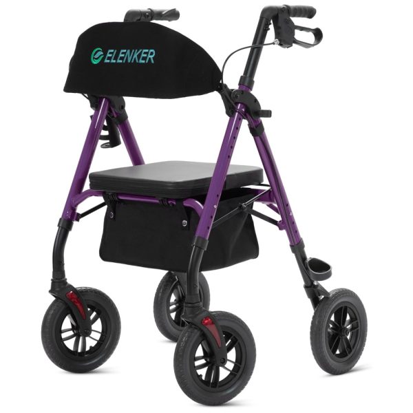 ectq6vtphn4c0b_0-2 jpg - Andador para Idosos com Assento e Encosto Acolchoado e Estrutura Ajustável, Até 136 Kg, ELENKER, Roxo