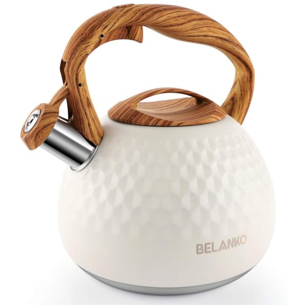 ectq6vwbbgg80b_0 jpg - BELANKO Chaleira de Chá 2.7L, com Apito, Aço Inoxidável, Branca