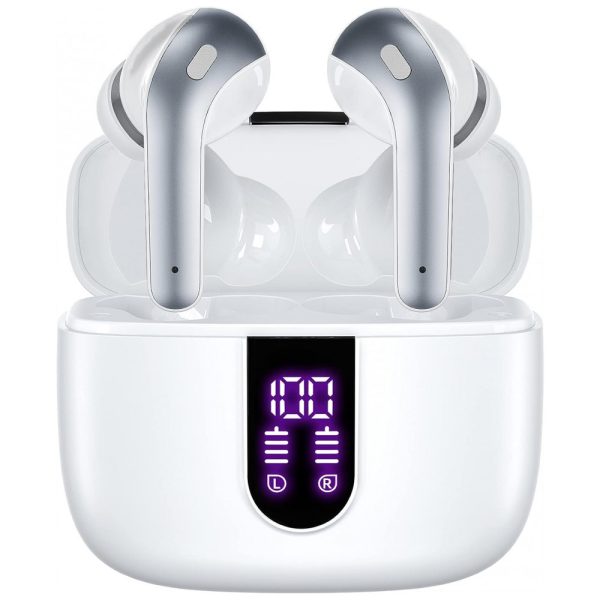 ectq6wn44dl90b_0 jpg - Fones de Ouvido Bluetooth com Estojo de Carregamento e Intra Auriculares IPX5 à Prova Dágua, TAGRY, Branco