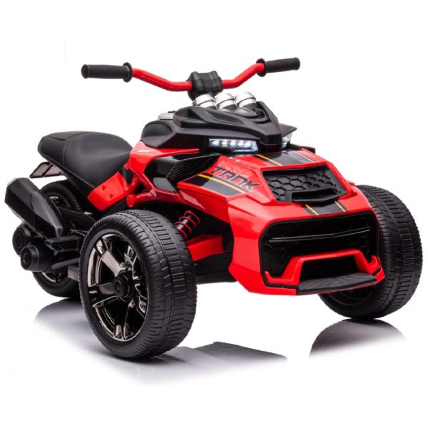 ectq6zng7qrb0b_0-1 jpg - Moto Elétrica Triciclo Infantil com Pneu EVA Polimerizado de Plástico com Borracha, Luzes LED e Música, 24V, POSTACK, Vermelho