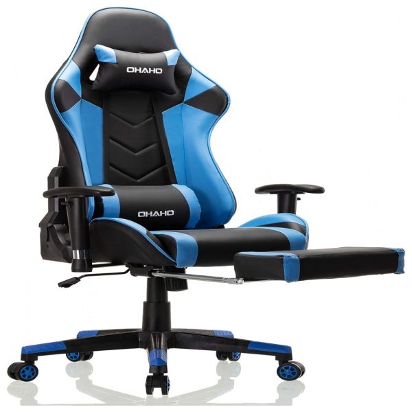 ectq7knc85180b_0 jpg - Cadeira Gamer Ergonômica Giratória Ajustável com Apoio para os Pés, e Branca, OHAHO, Branco