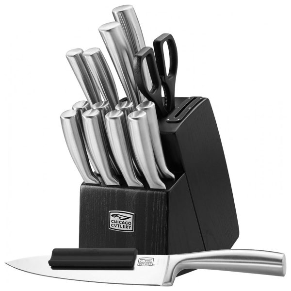 ectq817xksh70b_0-1 jpg - Conjunto de Facas Chicago Cutlery, Aço Inoxidável, 16 Peças, Prata e Preto