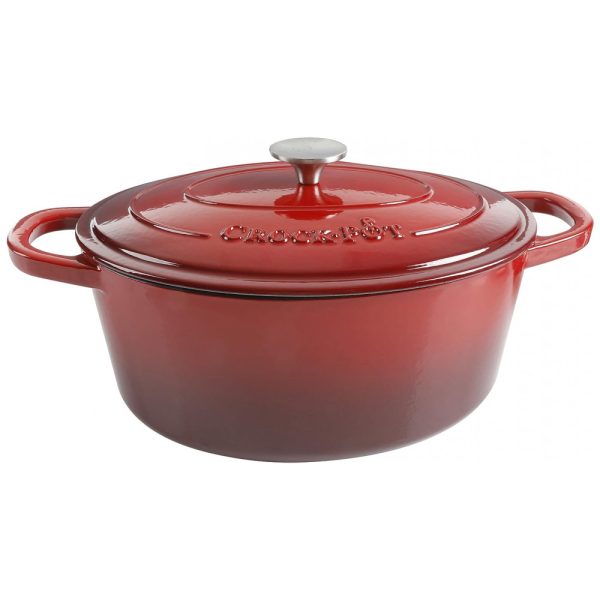 ectq8nofc0h10b_0 jpg - Panela de Ferro Fundido Oval 8 Litros Forno Holandês Esmaltado e Antiaderente, CROCK POT 69147.02, Vermelho