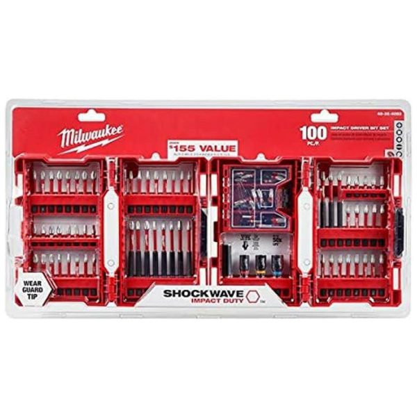 ectq8x6ywvy90b_0-1 jpg - Kit de Brocas 100 Peças com Chave de Fenda de Aço e Estojo, MILWAUKEE 48 32 4083, Vermelho