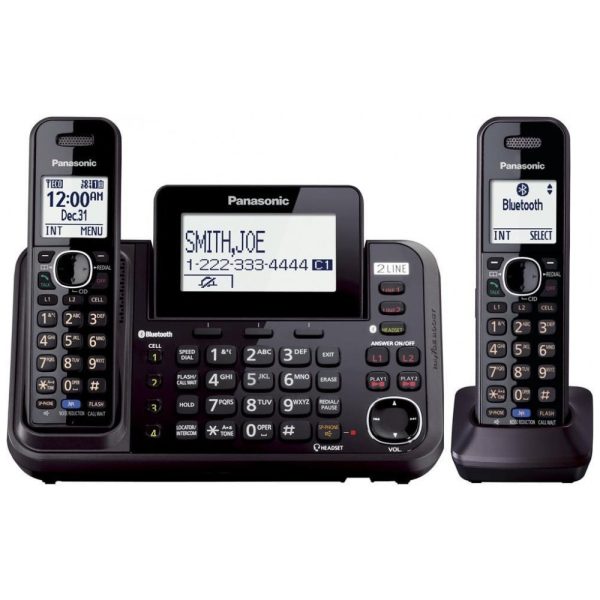 ectq8xr3z9f00b_0 jpg - Telefone sem Fio Panasonic com 2 Linhas, 2 Aparelhos, Secretária Eletrônica, Link2Cell e Conferência de 3 Vias