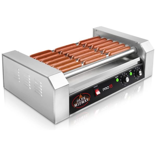 ectq9h0l1sm10b_0 jpg - Máquina de Hot Dog, para 18 Salsichas, Aço Inox, 900W, 110v, OLDE MIDWAY ROLL PRO18, Prateado