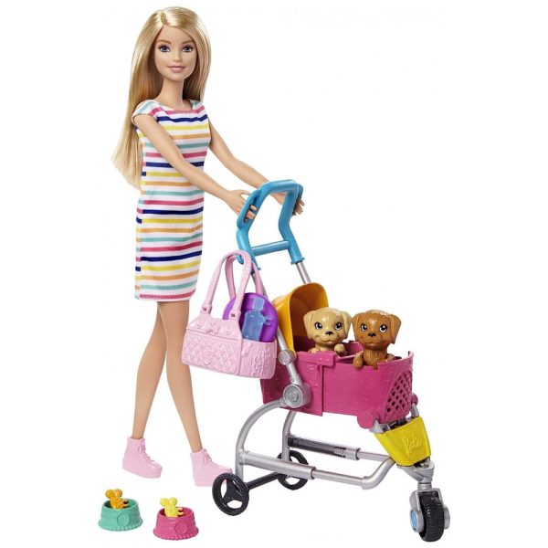 ectq9hmrkv380b_0-2 jpg - Hora do Passeio Divertido com Dois Pets e seu Carrinho para Crianças de 3 Anos ou Mais, BARBIE GHV92, Rosa