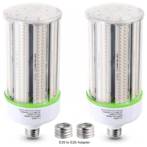 ectq9q23w6t80b_0-1 jpg - Lâmpada LED 100W, 14000 Lumens, 5000K Branca com Base E26 E39, 2 Unidades, GTAREN, Branco