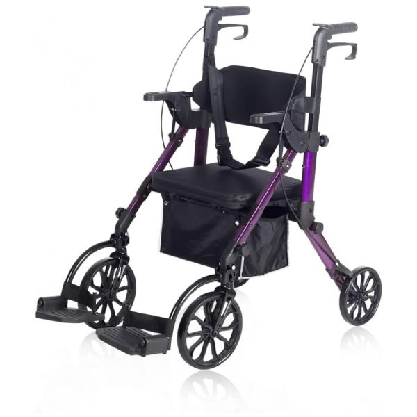 ectq9sp21vw70b_0 jpg - Andador 2 em 1 para Adultos e Idosos de até 136 kg Dobrável com Freios e zenamento, ELENKER, Roxo