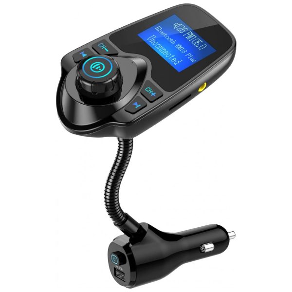 ectqb8c11y470b_0 jpg - Adaptador Transmissor Veicular Bluetooth Veicular USB AUX, NULAXY KM18 Plus Black 0018, Preto