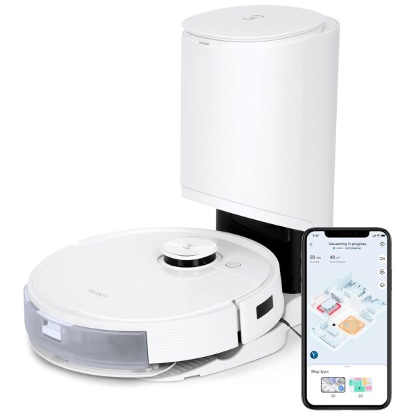 ectqb97sfgsb0b_0 jpg - Aspirador Robô com Estação de Esvaziamento Automática, 3000Pa e Mapeamento a Laser de Precisão, 110V, ECOVACS DEEBOT T9 , Branco