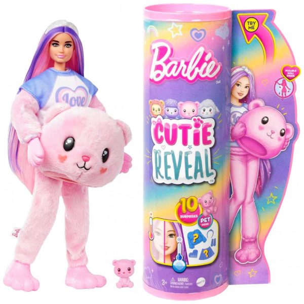 ectqb9m2sjlb0b_0 jpg - Boneca Barbie Revelação com Fantasia de Pelúcia Urso e 10 Surpresas, Rosa