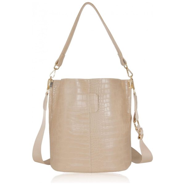 ectqbd4rryb90b_0 jpg - Bolsa Retro Feminina de Ombro em Couro Sintético de Crocodilo, HIROOMS YX EYPSTB, Bege