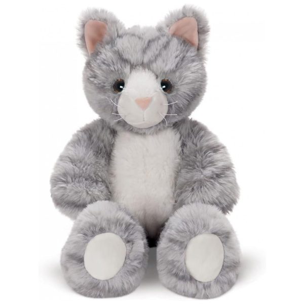 ectqbjh827570b_0-1 jpg - Pelúcia Gato para Crianças Maiores de 1 Ano, VERMONT TEDDY BEAR ABFW18006A, Cinza