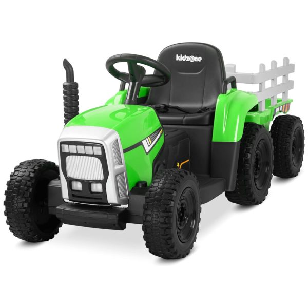 ectqc187v1h80b_0 jpg - Trator Elétrico Infantil com Pneus de EVA e Motores Duplos de 35W, 12V 7AH, Kidzone, Verde