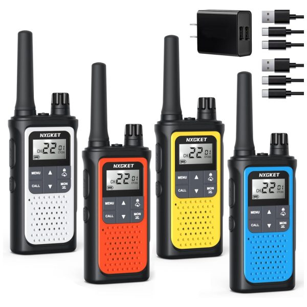 ectqcg556vgc0b_0 jpg - Rádio Comunicador Walkie Talkie Nxgket para Adultos de Longo Alcance, Recarregáveis, Rádio Bidirecional 22 Canais FRS, Bateria 1800mAh, 4 Unidades