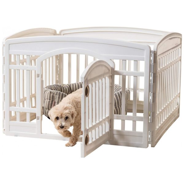 ectqcn4bhdf70b_0 jpg - Cercado Portátil de com Porta para Cães, Branca, IRIS USA, INC. 586680, Branco