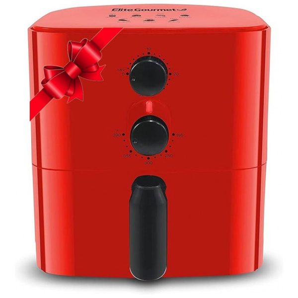 ectqcnkl8t780b_0 jpg - Fritadeira Elétrica AirFryer 1L de Capacidade e Desligamento Automático, 700W, 110v, ELITE GOURMET EAF 3218R, Vermelho