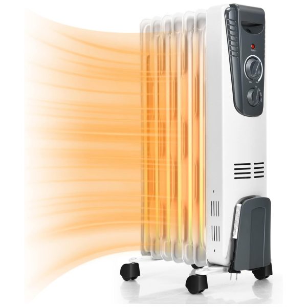 ectqdm2utsm10b_0 jpg - Aquecedor Elétrico Portátil a Óleo 1500W 110V, TANGKULA Radiator Heater, Branco