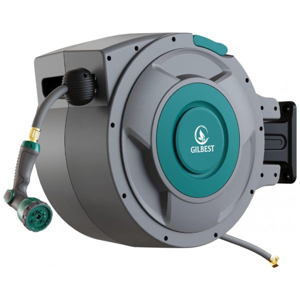 ectqdrgf335c0b_0-1 jpg - Mangueira de Jadim 30M com Enrolador Retrátil, Bico Pulverizador de 10 Funções, Sistema de Retorno Lento e Trava, Gilbest, Cinza