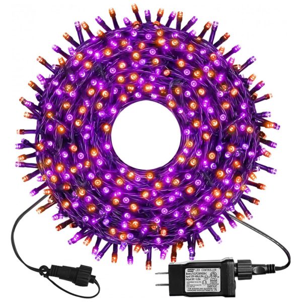 ectqdxrjh2v90b_0 jpg - Pisca Pisca 300 LED 30 Metros a Prova dÁgua com 8 Modos para Halloween e Natal, Roxo e Laranja