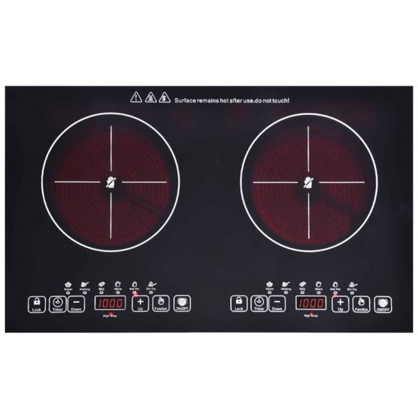 ectqf3dfm2490b_0-1 jpg - Cooktop de Indução Elétrico de Cerâmica com 2 Queimadores de 60cm e Controle Digital, 110V 2200W, FVBADE, Preto