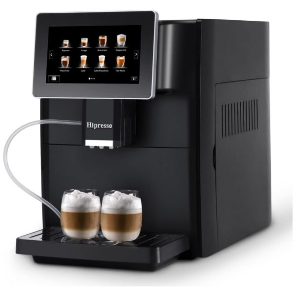 ectqf5hsj7980b_0 jpg - Máquina de Café Expresso Profissional com Painel Digital e Bocal de Leite, 110V, Geekpure, Preta