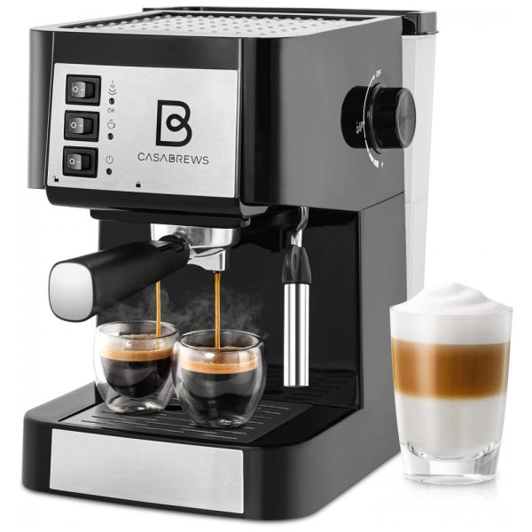 ectqffsf9qm90b_0 jpg - Máquina de Café Expresso Automática 1.5L 20 Bar de Aço Inoxidável, 950W, 110v, CASABREWS CM1699, Preto