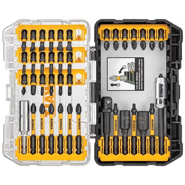 ectqg3kfxmg00b_0 jpg - Conjunto de Pontas de Chave de Fenda com Estojo, 40 Peças, DEWALT DWA2T40IR, Amarelo