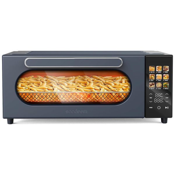 ectqgch1wskc0b_0-1 jpg - Forno de Convecção 10 em 1, 15L com Display LCD, 10 Funções Predefinidas e 4 Acessórios, 1800W, SEEDEEM, Cinza