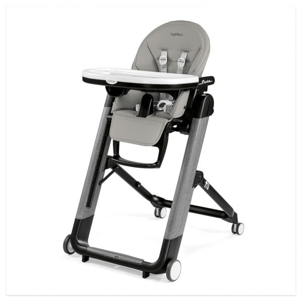 ectqgcjc6t600b_0 jpg - Cadeira de Alimentação Cadeirão com Altura do Assento Ajustável e 4 Rodas, Peg Perego, Bege