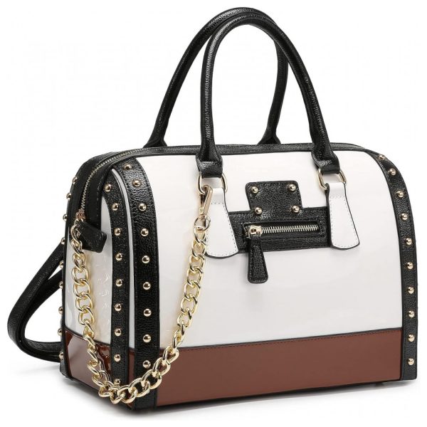 ectqgj14k9570b_0 jpg - Dasein Bolsa Feminina de Ombro em Couro Sintético, Branca