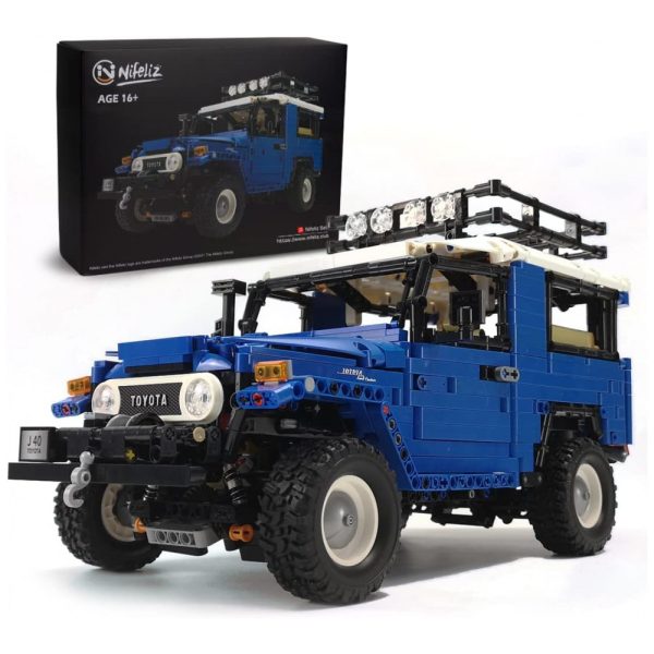 ectqgxtk86l80b_0 jpg - Kit de Construção Carro Captador Off Road J40 Land Cruiser MOC com 2101 Peças, Nifeliz, Azul