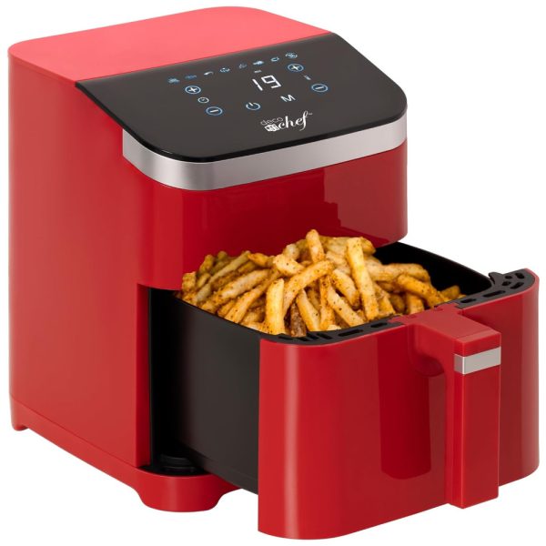 ectqgyy2q9vc0b_0 jpg - Air Fryer 8 em 1, 5.4L com Programas de Cozimento Inteligente, Cesta Antiaderente e Lavável na Máquina de Lavar Louça, 110V 1500W, Deco Chef, Vermelha