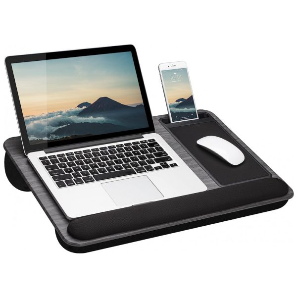 ectqhdmg8b180b_0 jpg - Home Office Pro Lap Desk com descanso de pulso, mouse pad e suporte de telefone, escuro, LAPGEAR 91595, Cinza escuro