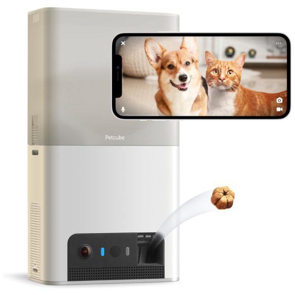 ectqhkgjkxx80b_0 jpg - Câmera Wi Fi Remota 1080p com Dispensador de Petiscos, PETCUBE, Branco