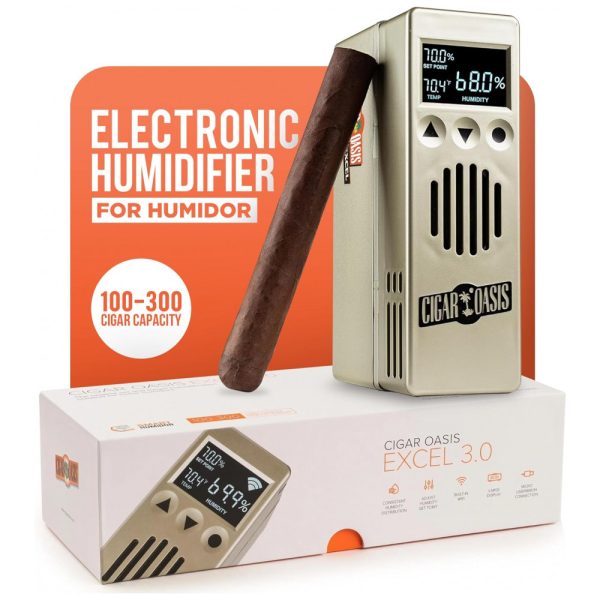 ectqhrqt11w70b_0-1 jpg - Umidificador Eletrônico para Umidores com Capacidade de 100 a 300 Charutos, 12V, Cigar Oasis Excel 3.0, Bege