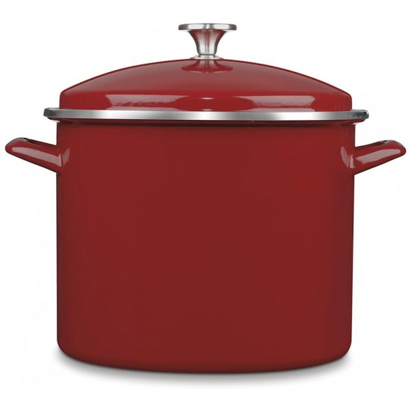 ectqihlywtj00b_0 jpg - Caldeirão com Tampa 12 Litros em Aço Esmaltado, Cuisinart EOS126 28R, Vermelho