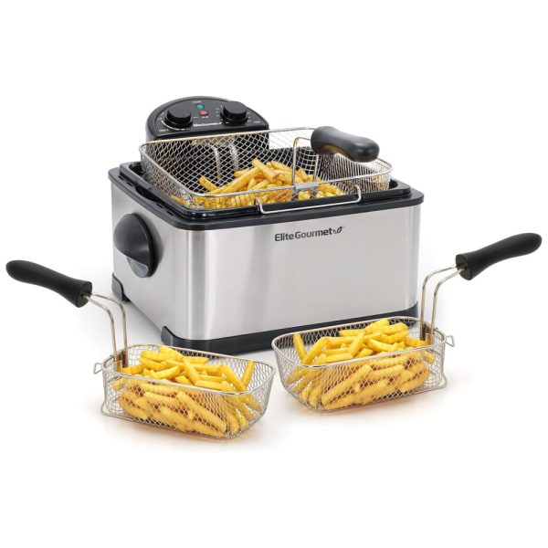 ectqinnpt9n00b_0 jpg - Fritadeira Elétrica 4.2L em Aço Inoxidável, 1700W 110V, Elite Gourmet EDF401T, Prata