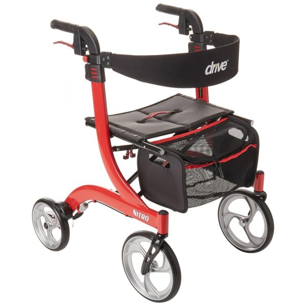 ectqip9cos900b_0-1 jpg - Andador Adulto Idoso Drive Medical RTL10266 Nitro Euro Style com Assento e Bolsa, Vermelho