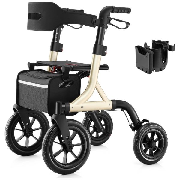 ectqj27zlssc0b_0 jpg - Andador Dobrável para Idosos com Assento, Ajuste de Altura e Rodas Grandes, MAXWALK, Ouro