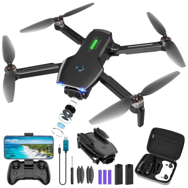 ectqj2v1g78d0b_0 jpg - Drone FPV 1080P com 2 Baterias, Motor Sem Escova, Giros 360 , Ponto de Referência e Dobrável para Crianças, LNNKINE, Preto