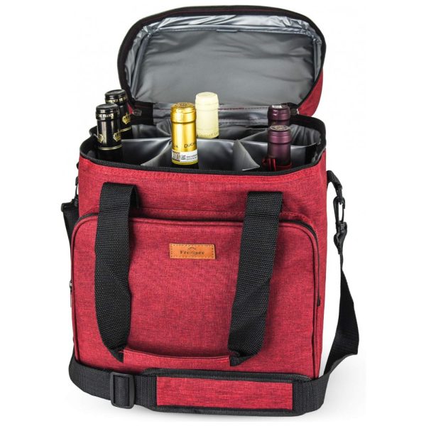 ectqj9dw6hg70b_0 jpg - Bolsa Térmica Para Transporte de Vinhos Freshore até 6 Garrafas, Vermelha