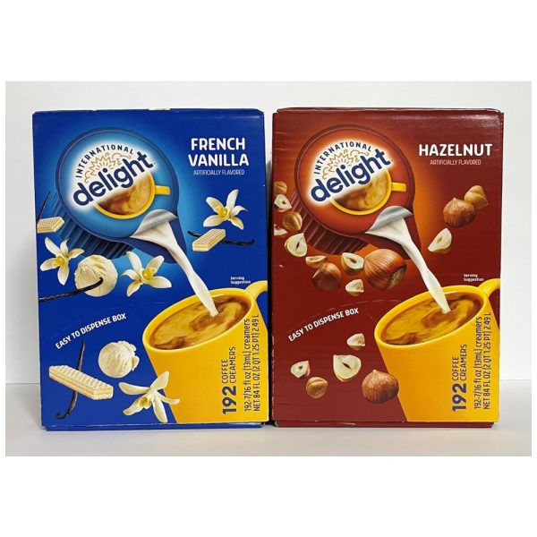 ectqjftcp3lc0b_0 jpg - Creme para Café Sabor Baunilha Francesa e Avelã, Capsulas Liquidas, 2 Caixas com 192 Unidades, Delight