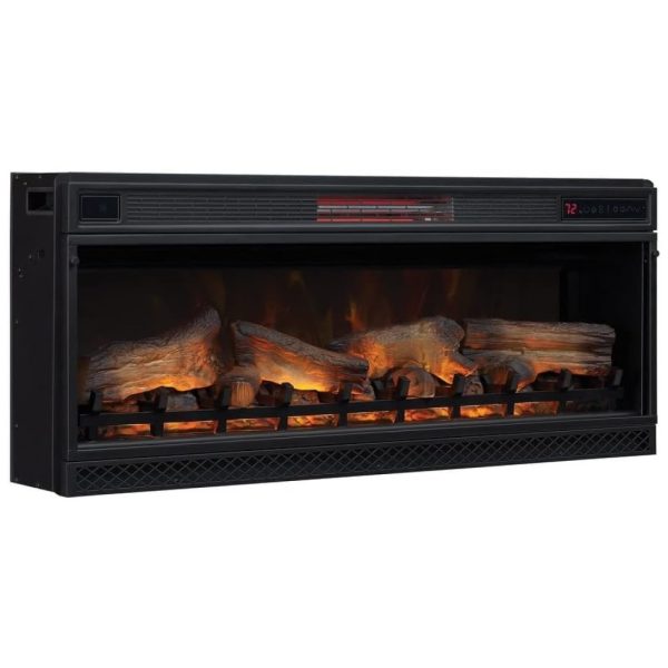 ectqk0x116i10b_0 jpg - Lareira Elétrica de Embutir A44x108L cm com Efeito de Chama 3D, Configurações de Brilho e Velocidade Ajustáveis, 110V, ClassicFlame, Preta