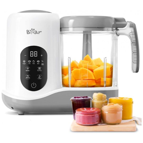 ectqkg9kxpn90b_0 jpg - Processador de Alimentos para Bebês com Cozimento Automático, 110V 300W, BEAR, Branco