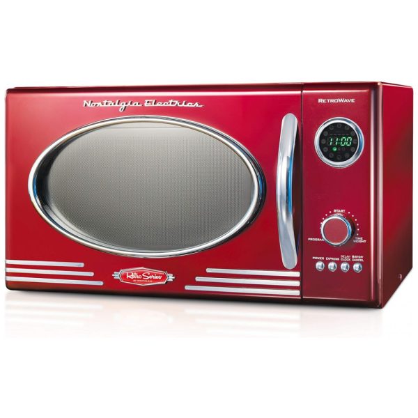 ectqkhjxp1s70b_0 jpg - Micro Ondas de Bancada Retrô 25L com 12 Programas e Relógio Digital, 110V 800W, Nostalgia RMO4RR, Vermelho