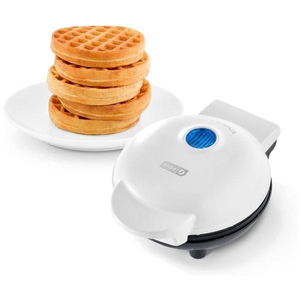 ectqklxorq810b_0 jpg - Máquina de Waffle, 1 Fatia, Branca, 110v, DASH Mini Maker, Branco